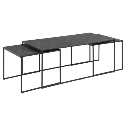 SADA 3x Konferenční stolek ALMA 120x60/56x56 cm antracit