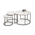 SADA 3x Konferenční stolek COMORO 80/60/45 cm bílá/černá