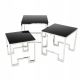 SADA 3x Konferenční stolek SAMMEN chrom/černá
