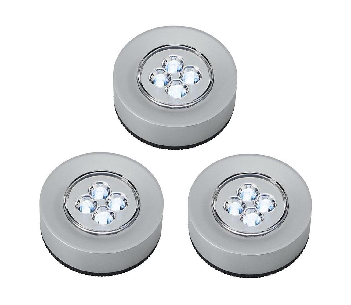 Livarno SADA 3x LED Dotykové orientační svítidlo 1xLED/2W/4,5V stříbrná P4985