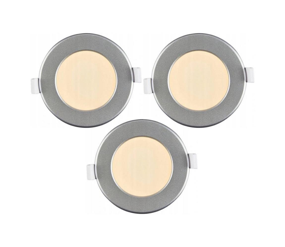 SADA 3x LED Koupelnové podhledové svítidlo LED/6W/230V IP44 stříbrná 9A21965 – Alasans