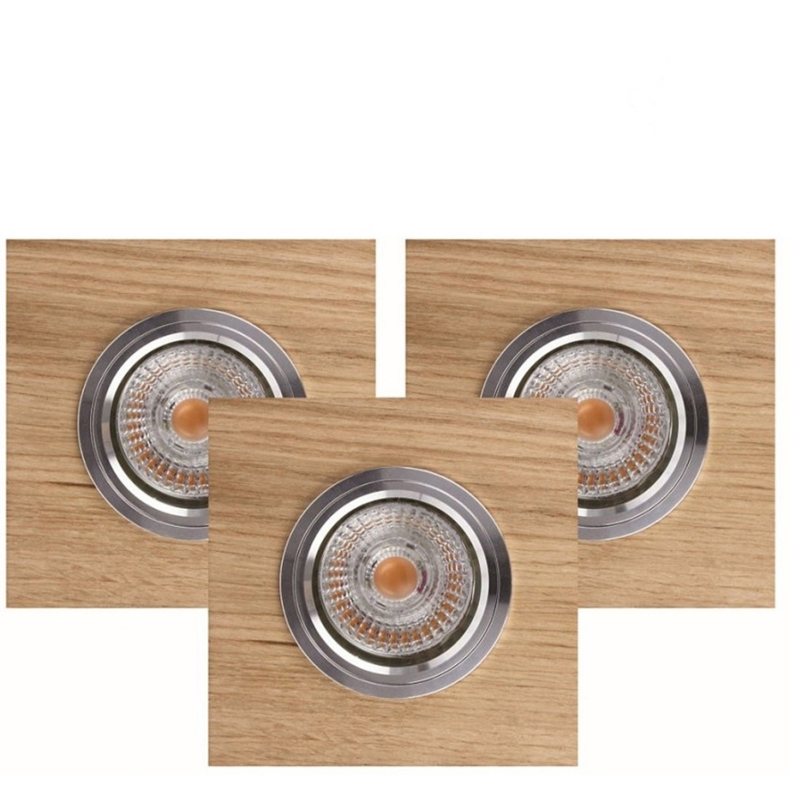 SADA 3x LED Podhledové svítidlo VITAR 1xGU10/5W/230V CRI 90 dub