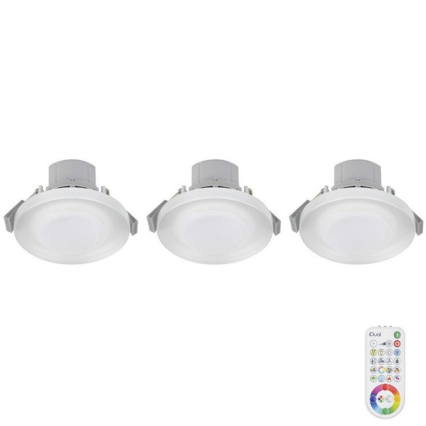 SADA 3x LED RGB Stmívatelné podhledové svítidlo ARGON LED/7,3W/230V + dálkové ovládání