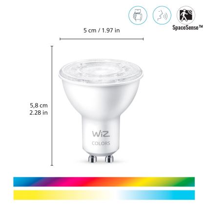 SADA 3x LED RGBW Stmívatelná žárovka GU10/4,7W/230V 2200-6500K CRI 90 Wi-Fi - WiZ