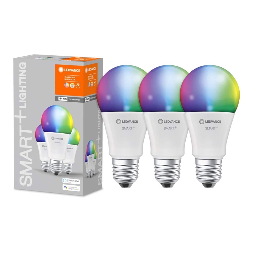 SADA 3x LED RGBW Stmívatelná žárovka SMART+ E27/14W/230V 2700K-6500K Wi-Fi - Ledvance