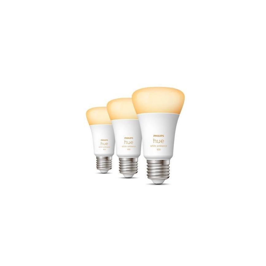 SADA 3x LED Stmívatelná žárovka Philips Hue WHITE AMBIANCE A60 E27/6W/230V 2200-6500K