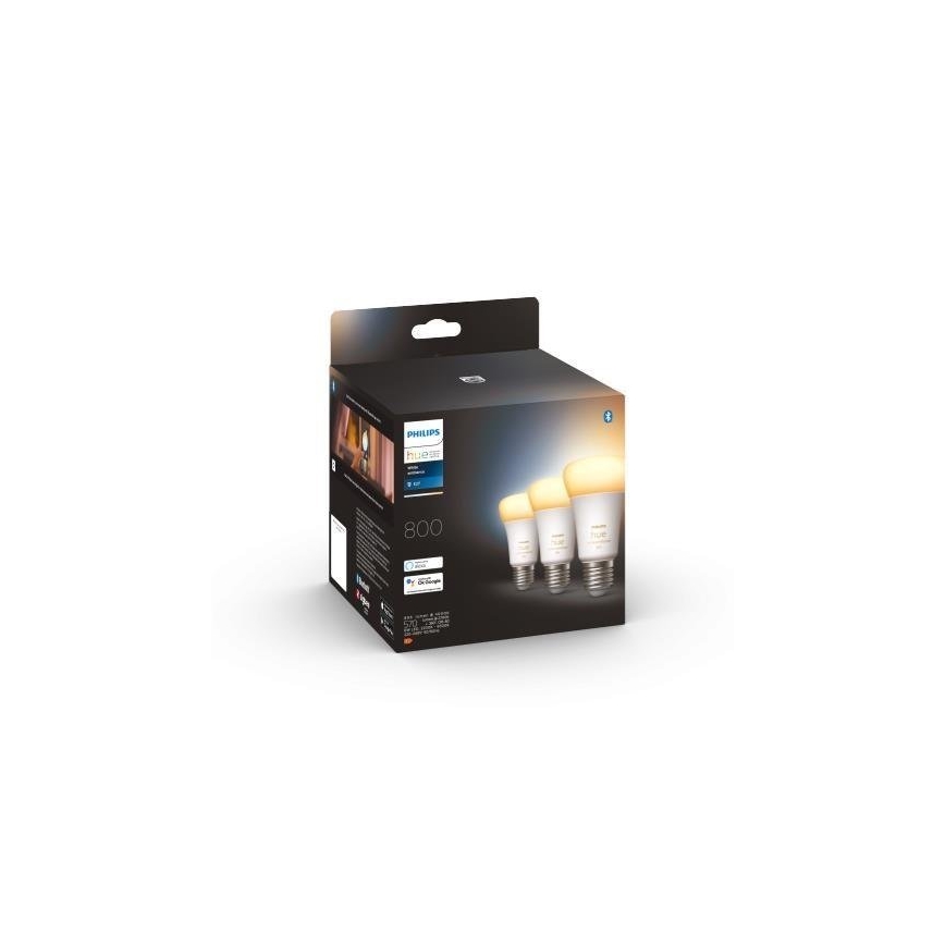 SADA 3x LED Stmívatelná žárovka Philips Hue WHITE AMBIANCE A60 E27/6W/230V 2200-6500K