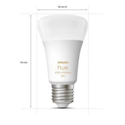 SADA 3x LED Stmívatelná žárovka Philips Hue WHITE AMBIANCE A60 E27/6W/230V 2200-6500K