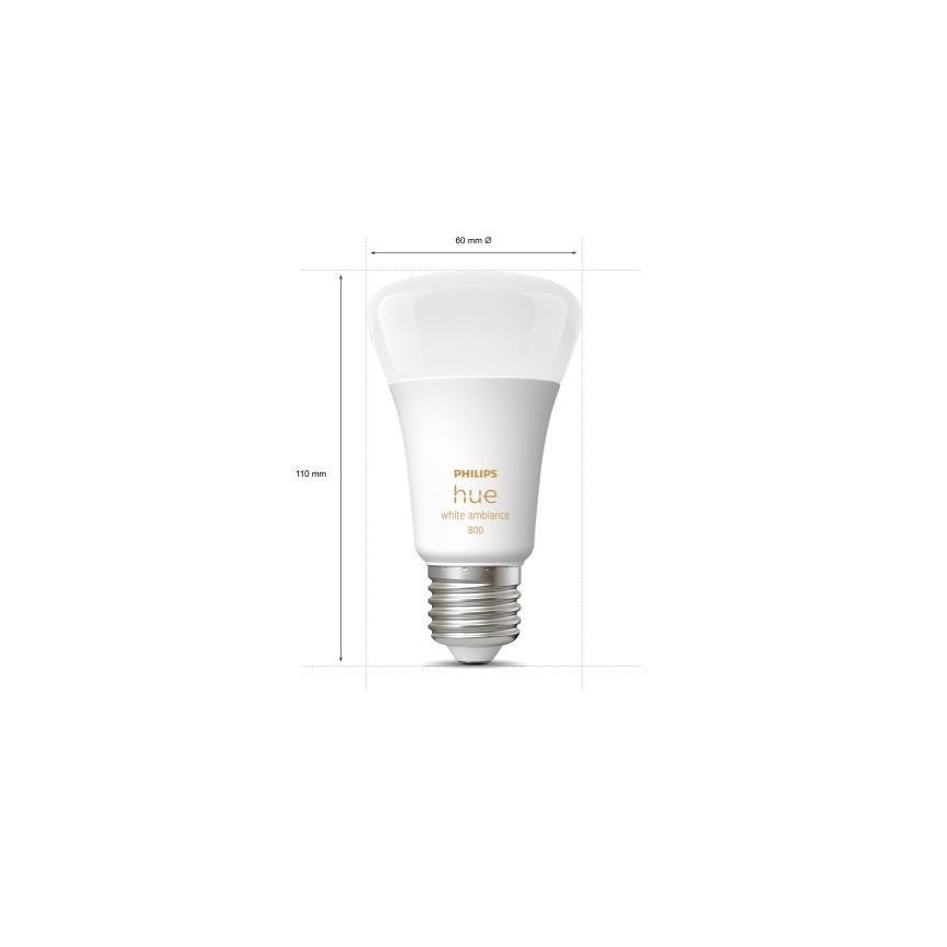 SADA 3x LED Stmívatelná žárovka Philips Hue WHITE AMBIANCE A60 E27/6W/230V 2200-6500K