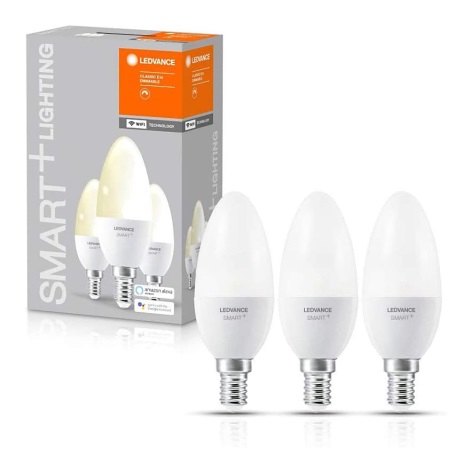 SADA 3x LED Stmívatelná žárovka SMART+ E14/5W/230V 2700K Wi-Fi - Ledvance