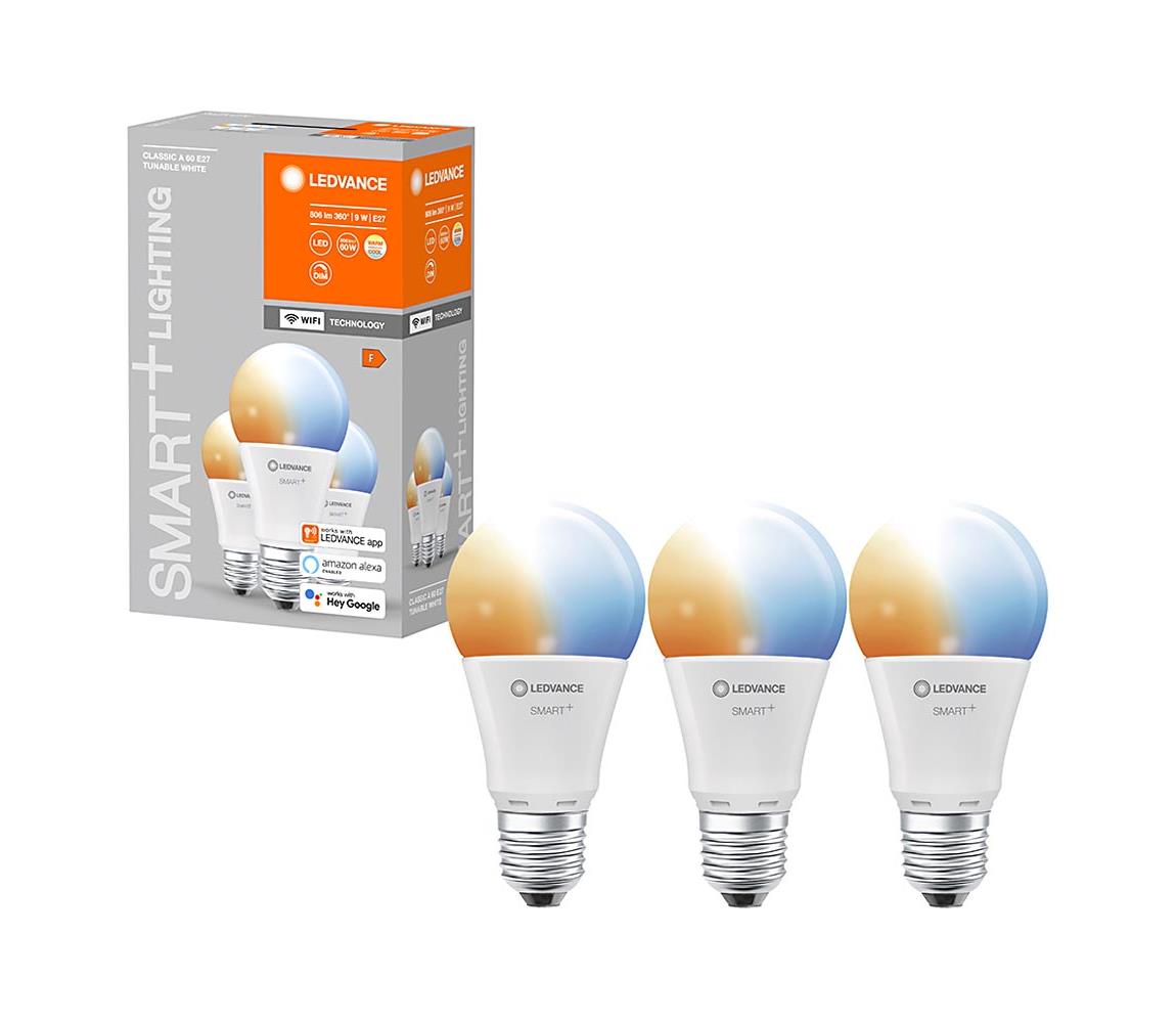 Ledvance SADA 3x LED Stmívatelná žárovka SMART+ E27/9W/230V 2700K-6500K - Ledvance P224709