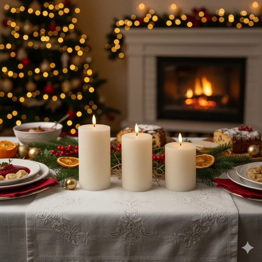 SADA 3x LED Svíčka BRILLO LED/3xAAA krémová + dálkové ovládání