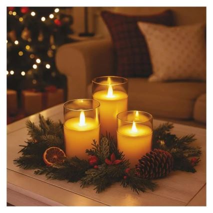 SADA 3x LED Svíčka LED/6xAA