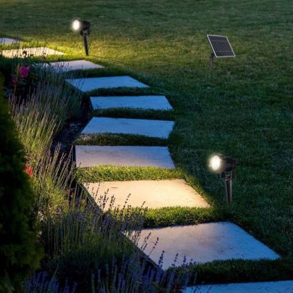 SADA 3x LED Venkovní solární lampa 3xLED/1,2W/3,7V IP65 3000K 4000 mAh