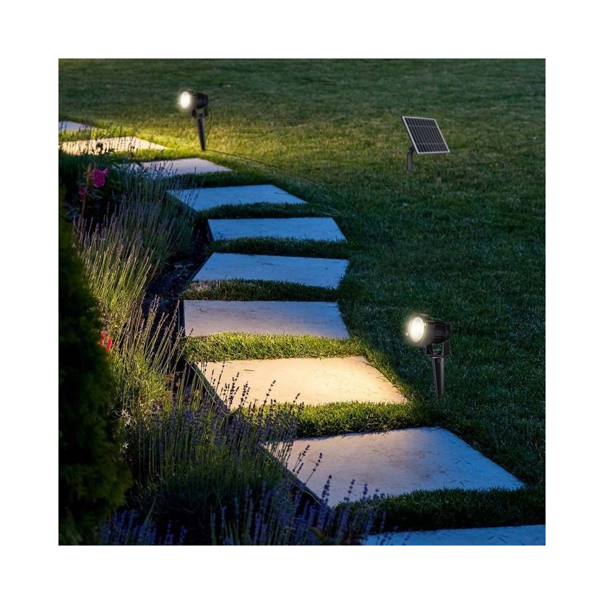 SADA 3x LED Venkovní solární lampa 3xLED/1,2W/3,7V IP65 3000K 4000 mAh