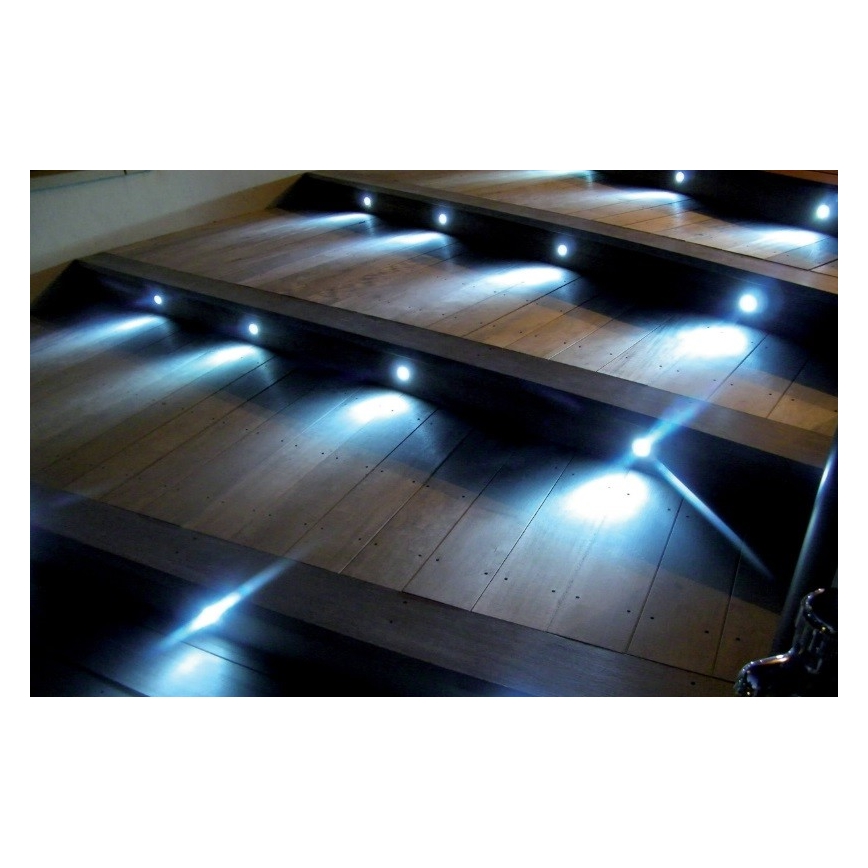SADA 3x LED Venkovní zápustné svítidlo EASY CONNECT LED/1,2W/230V modrá IP67