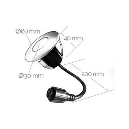 SADA 3x LED Venkovní zápustné svítidlo EASY CONNECT LED/1,2W/230V modrá IP67