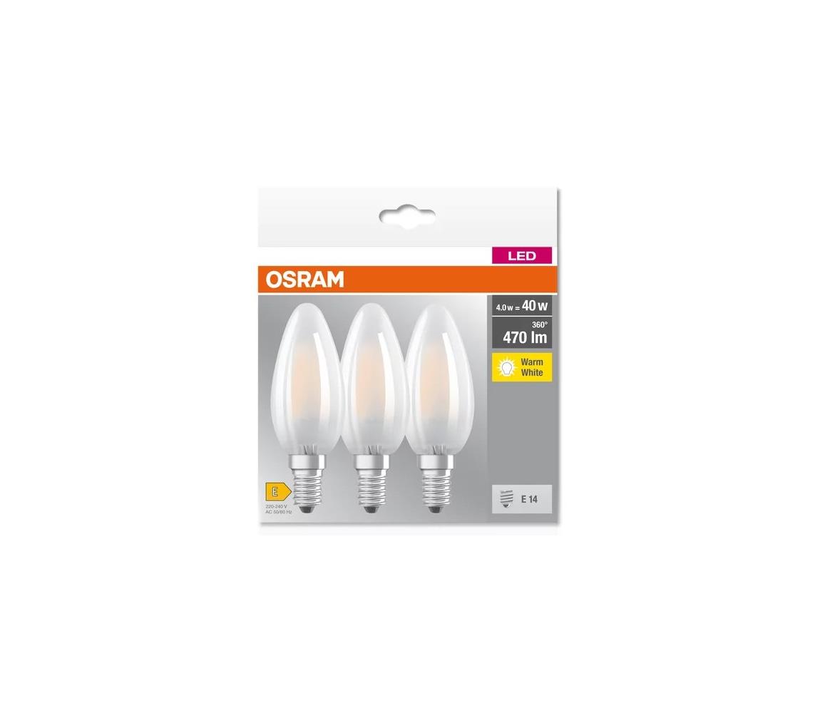 Osram SADA 3x LED Žárovka B40 E14/4W/230V 2700K - Osram P227233