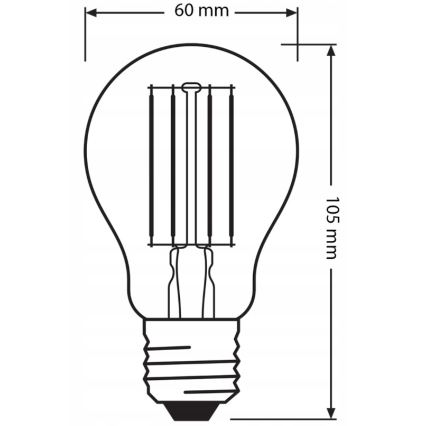 SADA 3x LED Žárovka BASE CLASSIC FILAMENT A60 E27/7,5W/230V 4000K - Osram