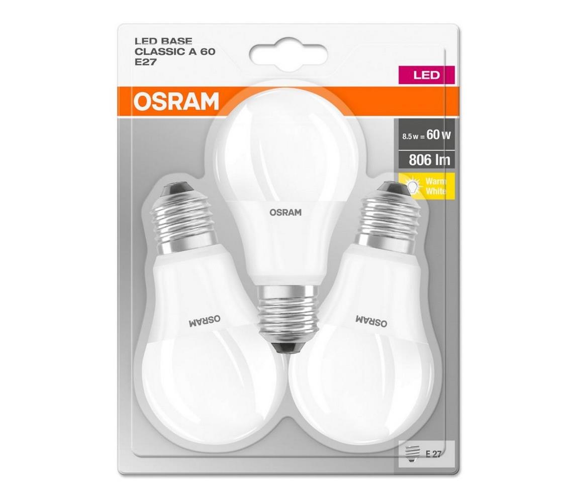 Osram SADA 3x LED Žárovka BASE E27/8,5W/230V 2700K