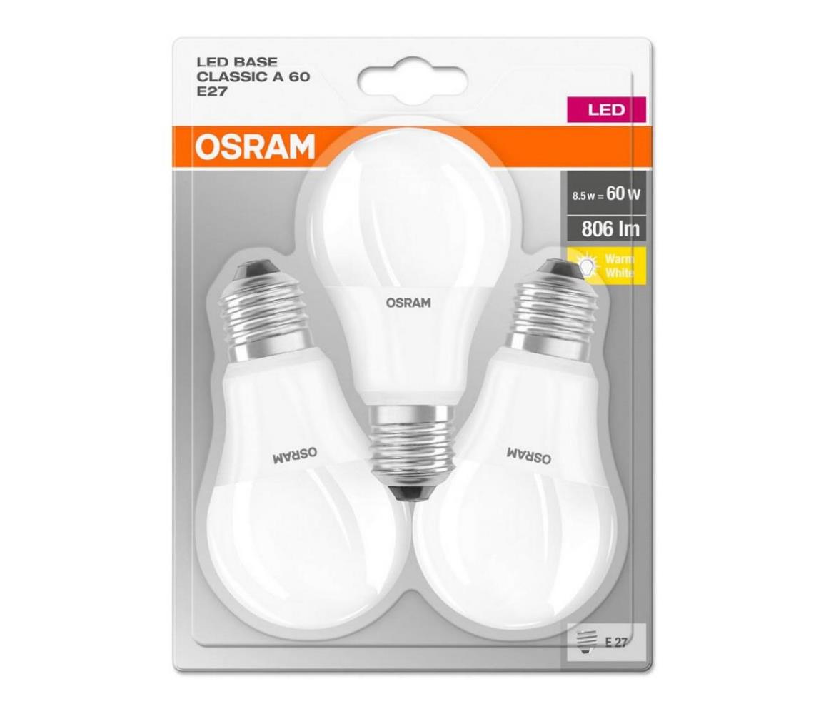 Osram SADA 3x LED Žárovka BASE E27/8,5W/230V 2700K