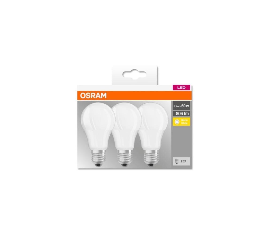 Osram SADA 3x LED Žárovka BASE E27/8,5W/230V 2700K