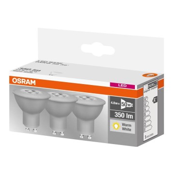 SADA 3x LED Žárovka BASE GU10/4,8W/230V 2700K - Osram