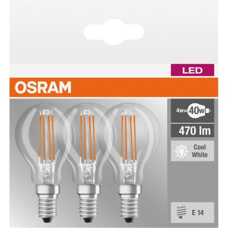 SADA 3x LED Žárovka BASE P40 E14/4W/230V 4000K – Osram