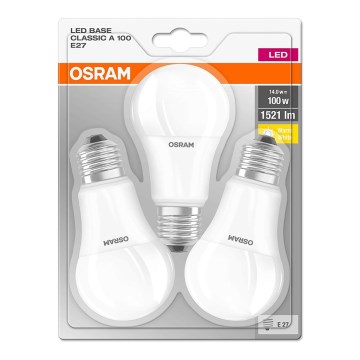 SADA 3x LED Žárovka E27/14W/230V 2700K - Osram