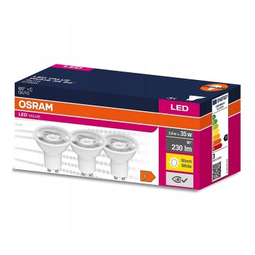 SADA 3x LED Žárovka PAR16 GU10/2,8W/230V 2700K 60° - Osram