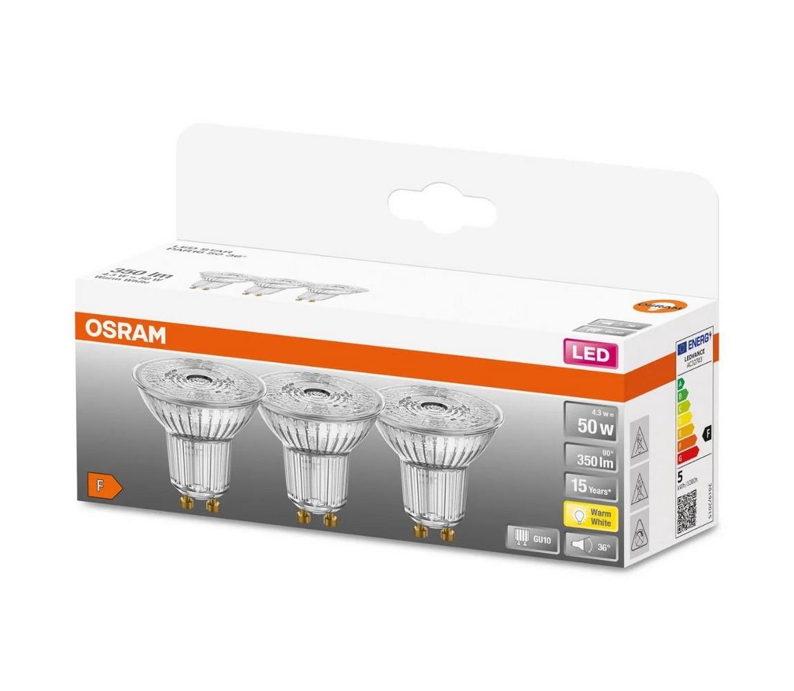 Osram SADA 3x LED Žárovka PAR16 GU10/4,3W/230V 2700K - Osram 
