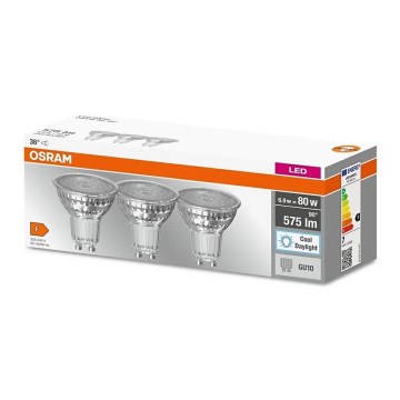 SADA 3x LED Žárovka PAR16 GU10/6,9W/230V 6500K - Osram