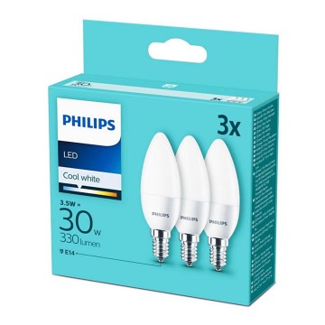 SADA 3x LED Žárovka Philips B35 E14/3,5W/230V 4000K