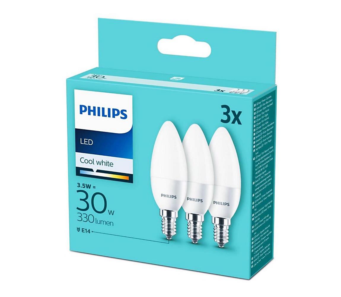 Philips SADA 3x LED Žárovka Philips B35 E14/3,5W/230V 4000K P4514
