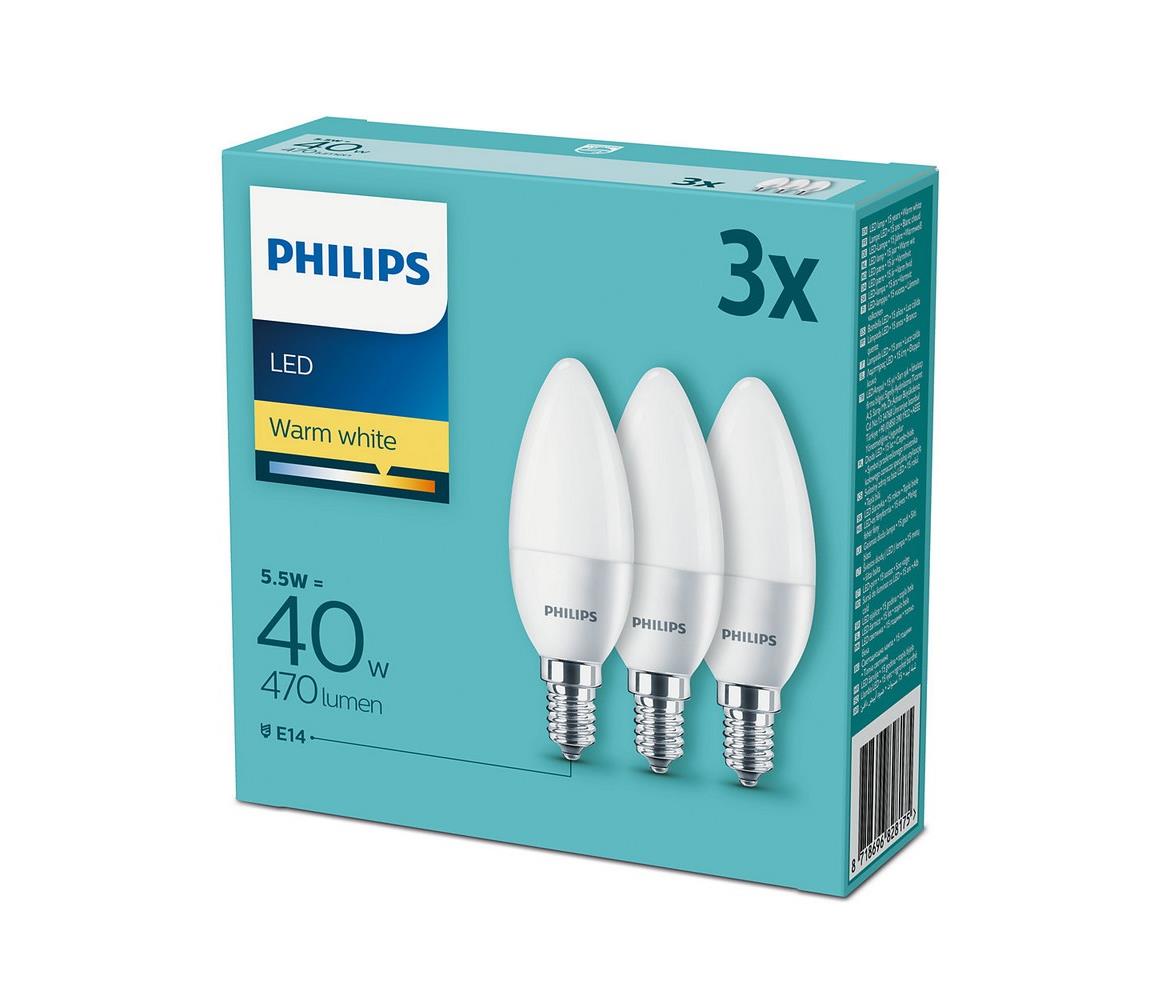 Philips Sada 3x LED Žárovka Philips E14/5,5W/230V 2700K P2711