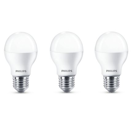 SADA 3x LED Žárovka Philips E27/9W/230V 2700K