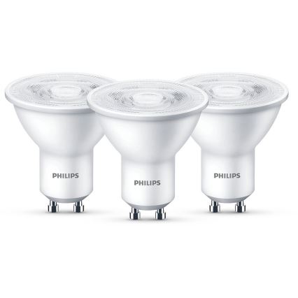 SADA 3x LED Žárovka Philips GU10/4,7W/230V 2700K