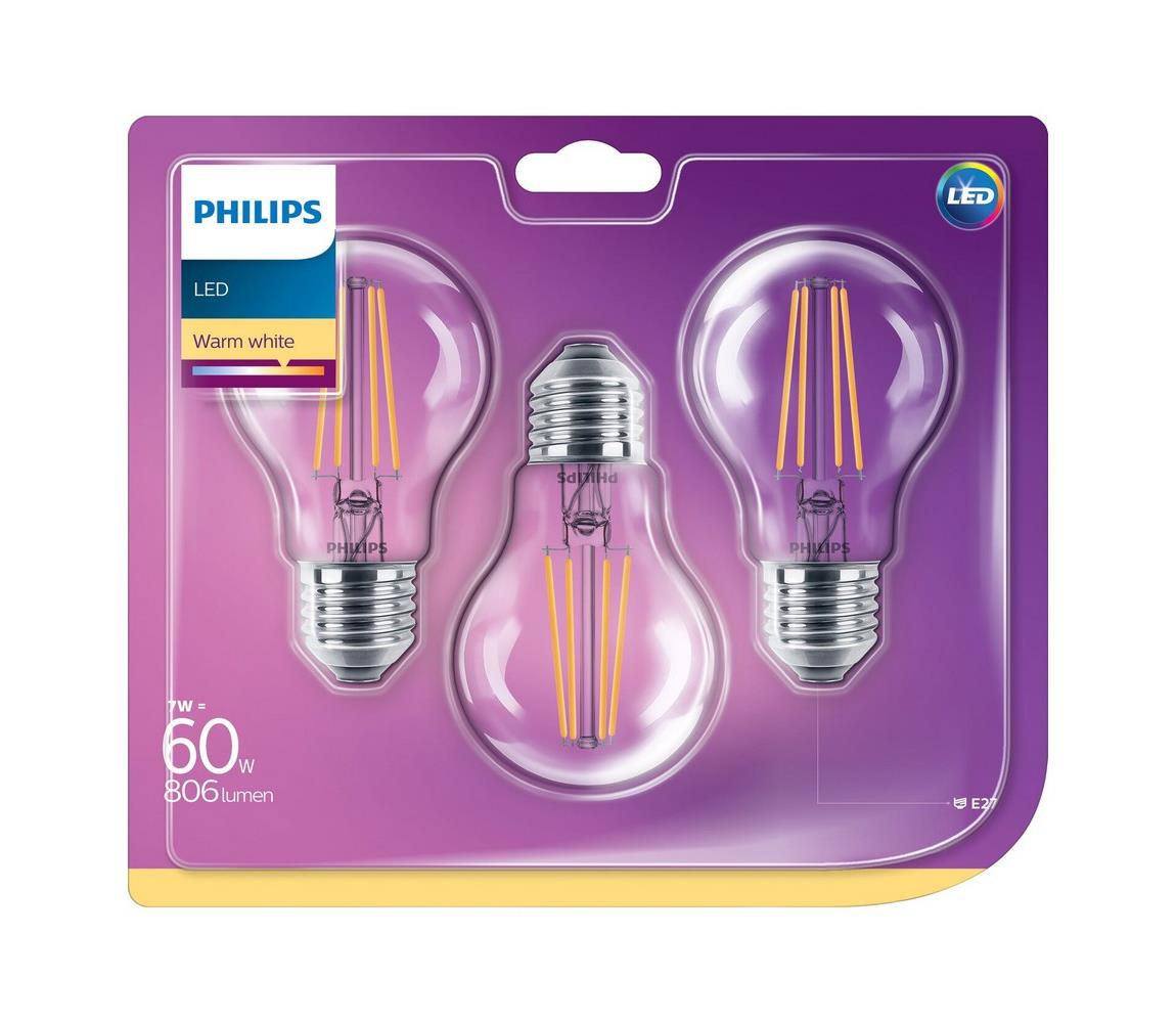 Philips SADA 3x LED Žárovka Philips VINTAGE E27/7W/230V 2700K P3936