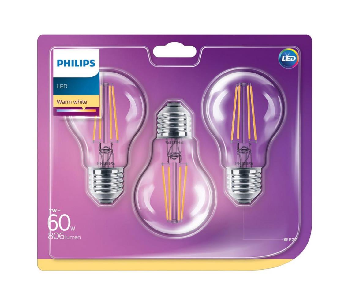 Philips SADA 3x LED Žárovka Philips VINTAGE E27/7W/230V 2700K P3936