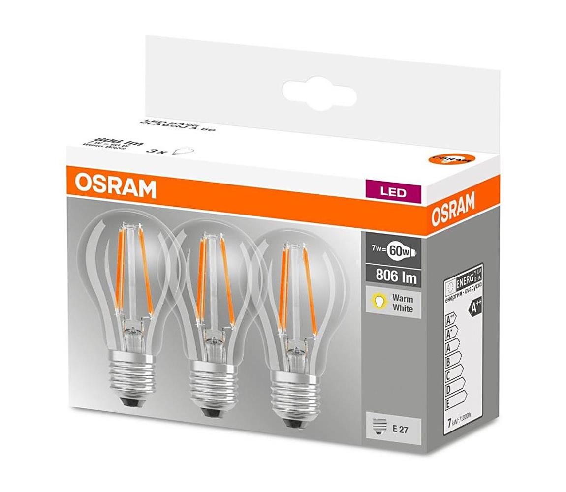 Osram SADA 3x LED Žárovka VINTAGE E27/7W/230V 2700K - Osram 