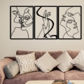 SADA 3x Nástěnná dekorace 109x50 cm láska kov