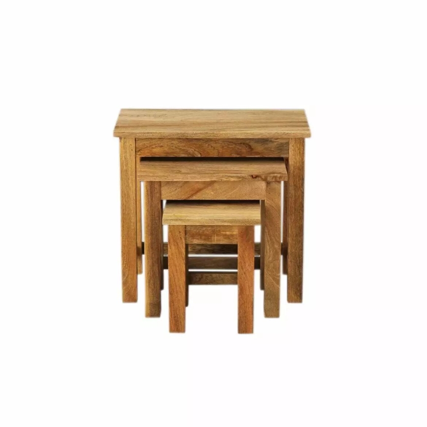 SADA 3x Odkládací stolek HINA 55x40 cm masiv/mangovník