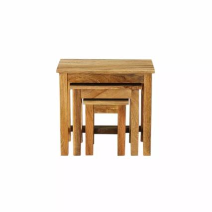 SADA 3x Odkládací stolek HINA 55x40 cm masiv/mangovník