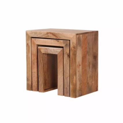 SADA 3x Odkládací stolek HINA 60x40 cm masiv/mangovník