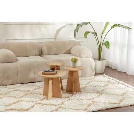SADA 3x Odkládací stolek LUME pr. 28/33/43 cm dub safírový