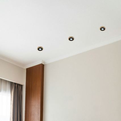 SADA 3x Podhledové svítidlo TOBBY 1xGU10/20W/230V pr. 11,5 cm dub/černá