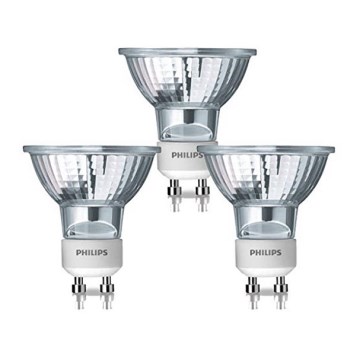 SADA 3x Průmyslová žárovka GU10/50W/230V 2800K Philips HALOGEN TWISTLINE
