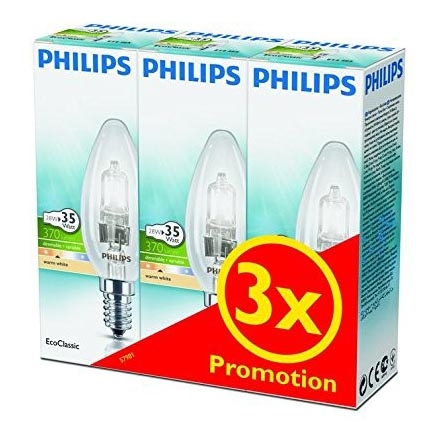 SADA 3x Stmívatelná průmyslová žárovka Philips E14/28W/230V 2800K