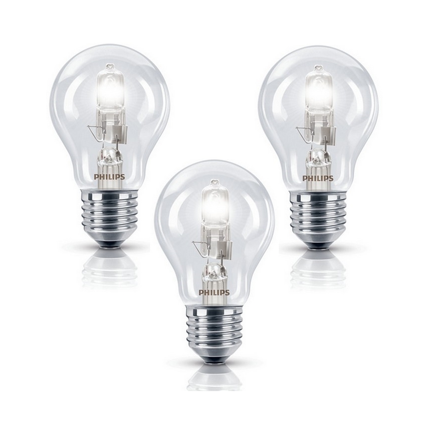 SADA 3x Stmívatelná halogenová žárovka E27/28W/230V - Philips