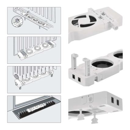 SADA 3x Ventilátor pod topení 5/230V bílá